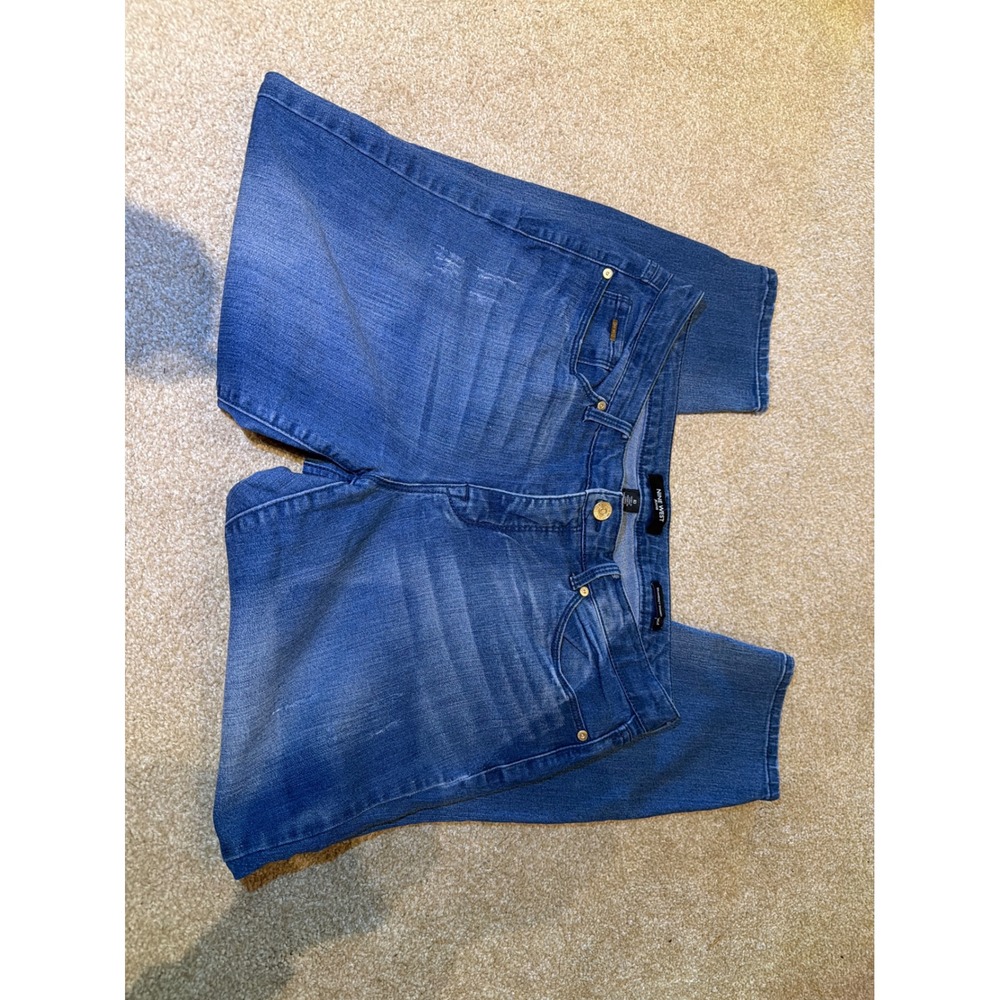 Nine West Gramercy Skinny Ankle Jeans Womens 10 Blue Medium Wash Stretch Denim